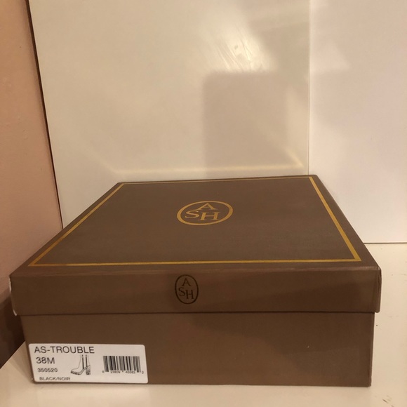 ASH Trouble Chunky Cleated Thick Sole Platform Moto Boot, Black Leather, 38 - Picture 9 of 9